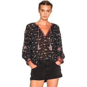 ✨ Ulla Johnson Lida Floral Georgette Silk Blouse 0